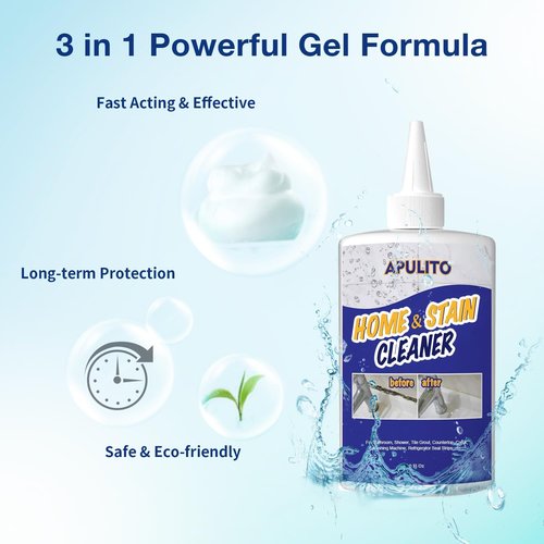 APULITO Household Cleaner Gel - Powerful Formula for Bathroom & Kitchen Surfaces | 10 Fl Oz