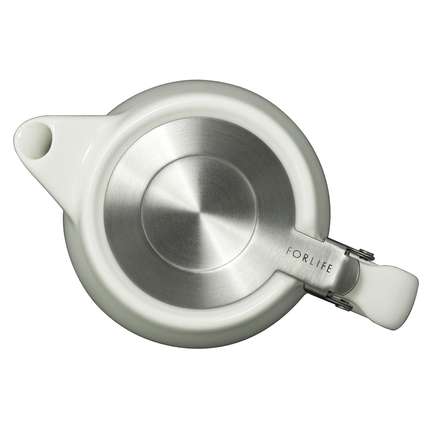 FORLIFE Stump Teapot with SLS Lid and Infuser, 18-Ounce, White