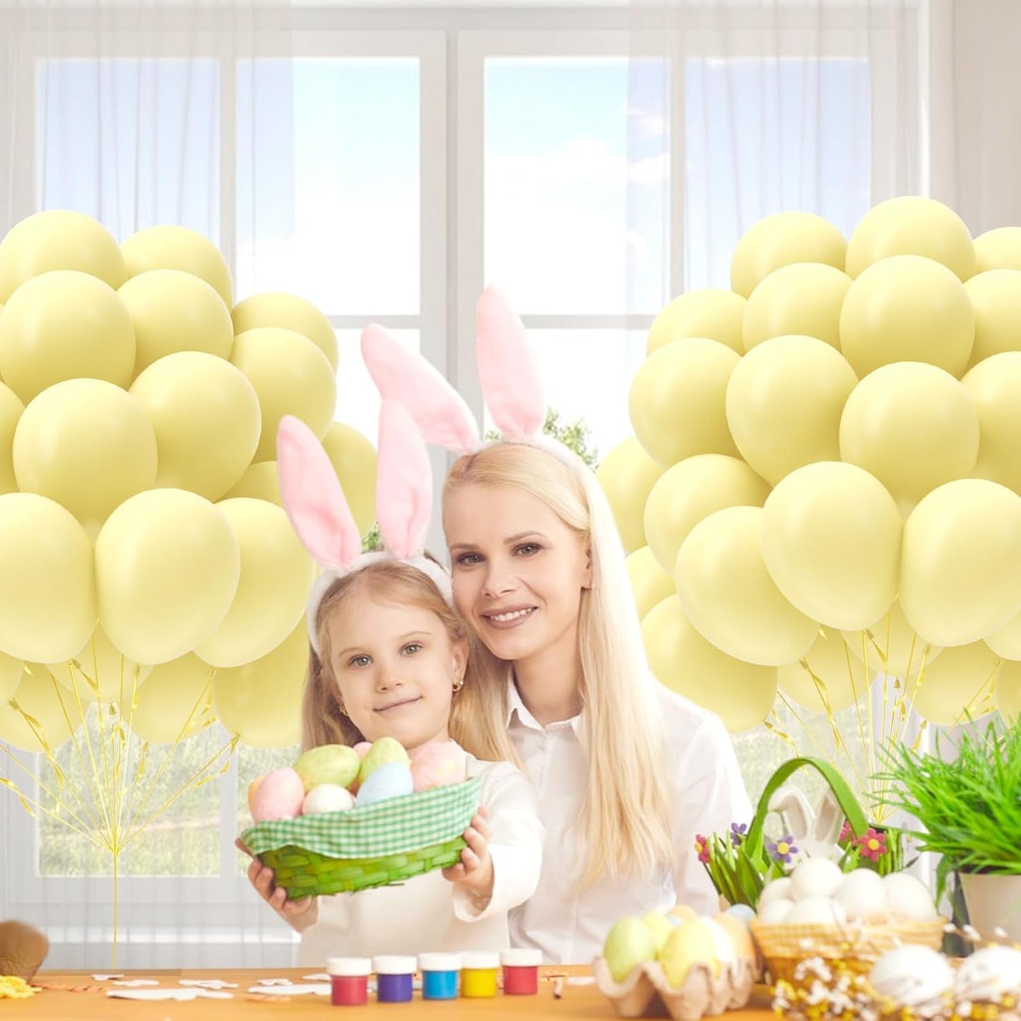 Pastel Yellow Balloons - 12 Inch Light Yellow Latex Balloons | 50pcs for Gender Reveal & Baby Shower Decorations
