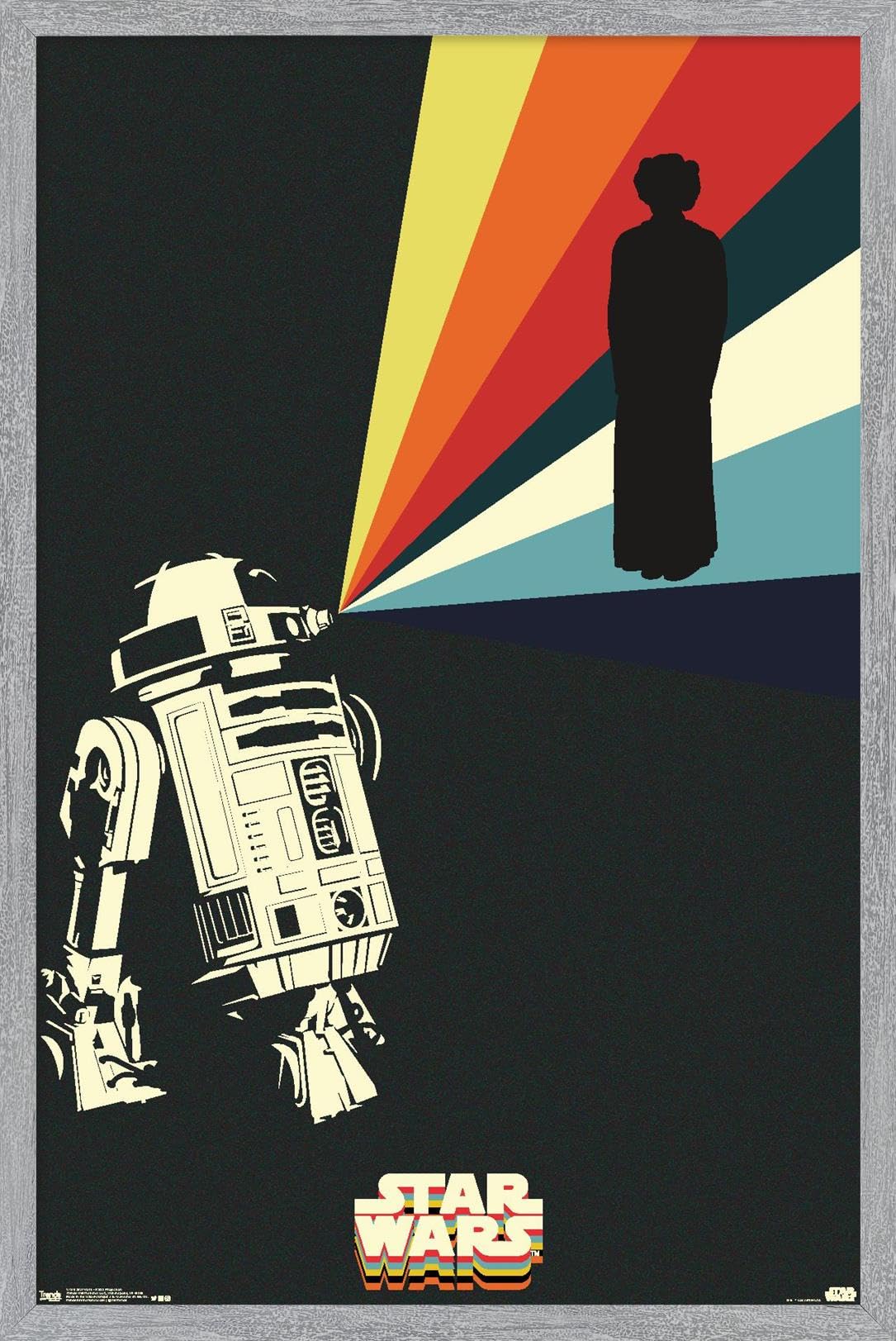 Trends International Star Wars: Saga - R2D2 Projection Wall Poster, 22.4L x 14.7W, Gray Framed Version