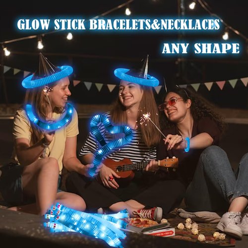 ERGDUTNK Blue 12PCS Glow Sticks Stocking Stuffers Party Favors-Glow in The Dark Party Supplies for Kids and Adults, Perfect for Festivals, Birthday Parties, Raves, Concerts, and Camping Decorations