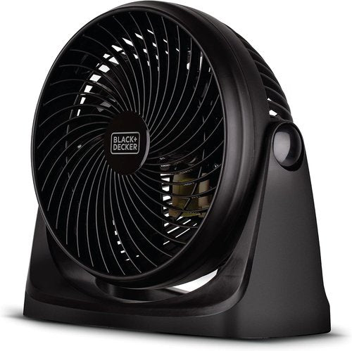 BLACK+DECKER 7-Inch Portable Turbo Fan - 3-Speed Desktop Cooling with 90° Tilt Angle, Black
