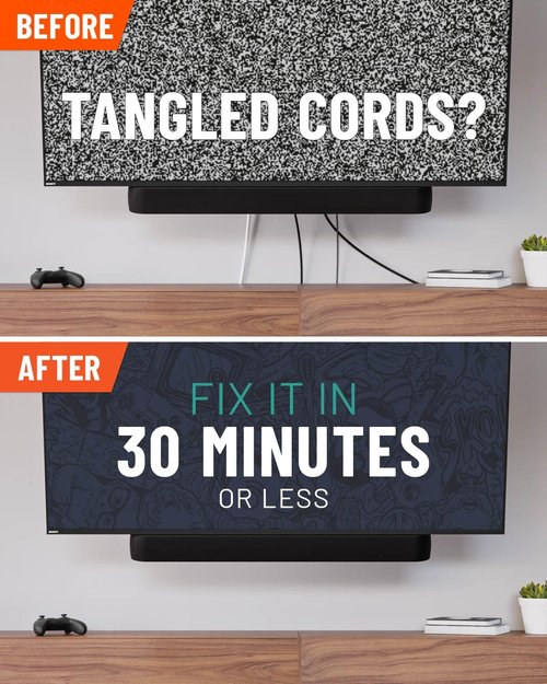 ECHOGEAR In-Wall Cable Management Kit - Conceal TV Wires with 3.75” Diameter Modules & 6ft Extension Cord