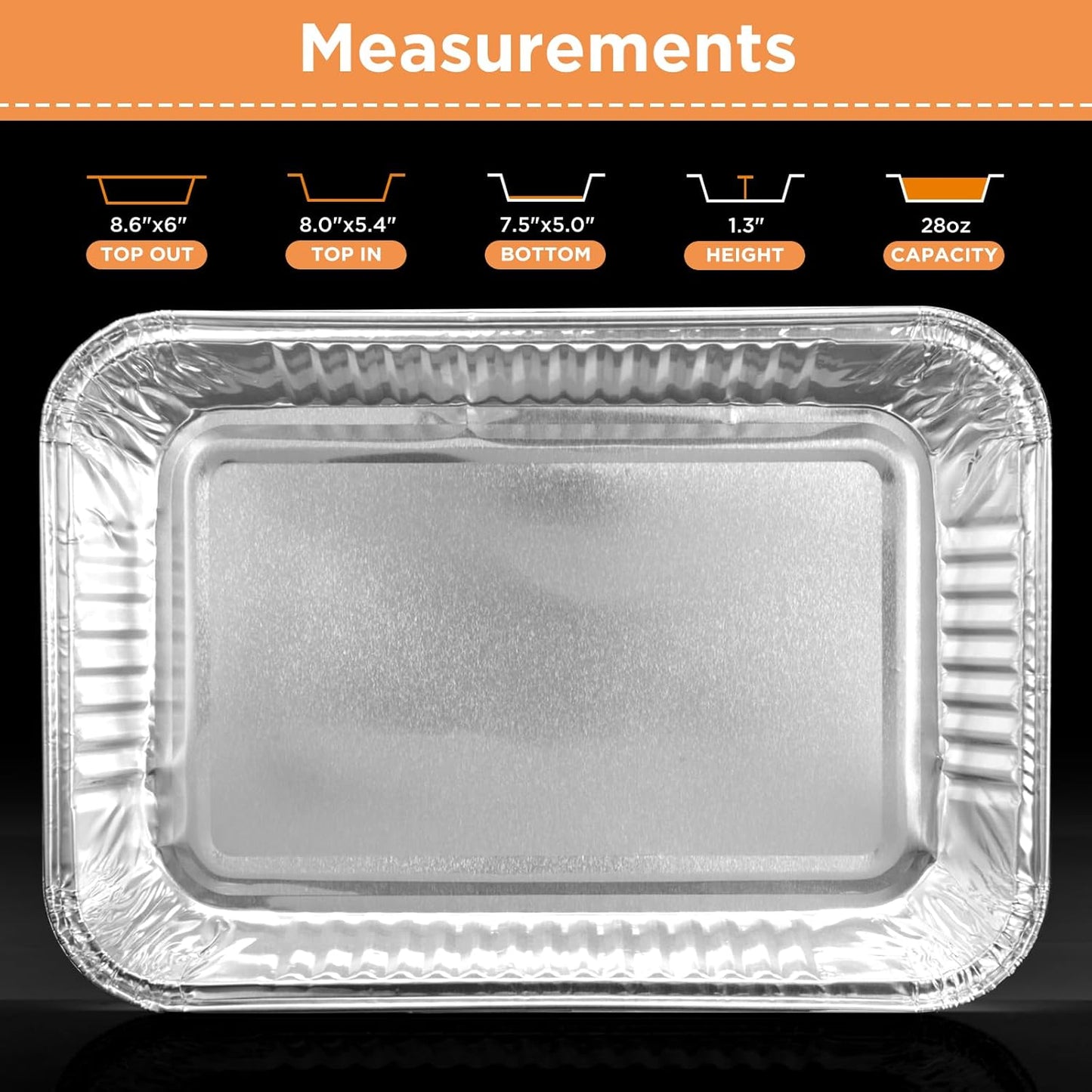 Weber - 20 Pack Drip Pans for Spirit, Q, Genesis & Genesis II Grills - Disposable Aluminum Foil Grease Trays (6 x 1.4 x 8.6 Inches)