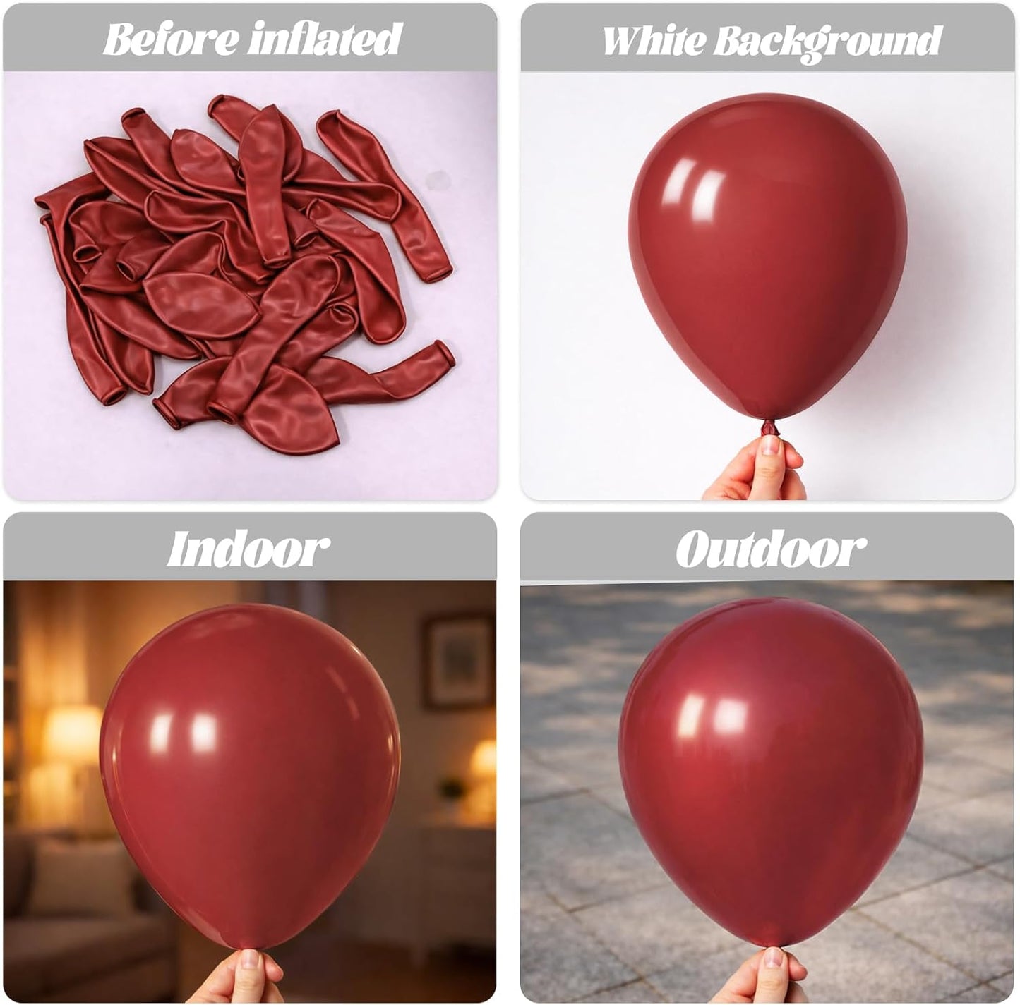 Voircoloria Ruby Balloon Garland Arch Kit - 90 Pack in 18/12/10/5 Inch Sizes for Weddings, Birthdays & Anniversaries