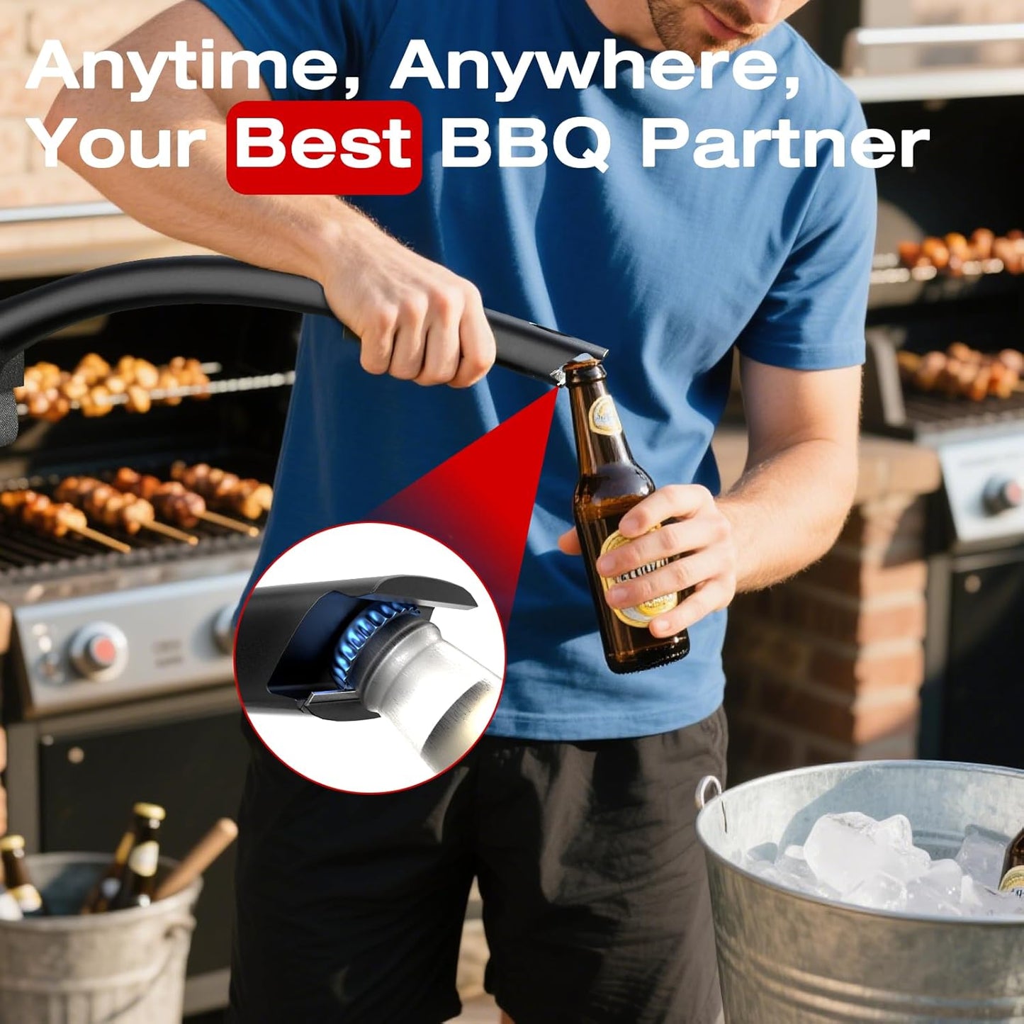 Skiennix Grill Brush - Replaceable Bristle-Free Design for Safe Cleaning | Ideal for Porcelain, Gas, Charcoal, and Cast Iron Grills - Black
