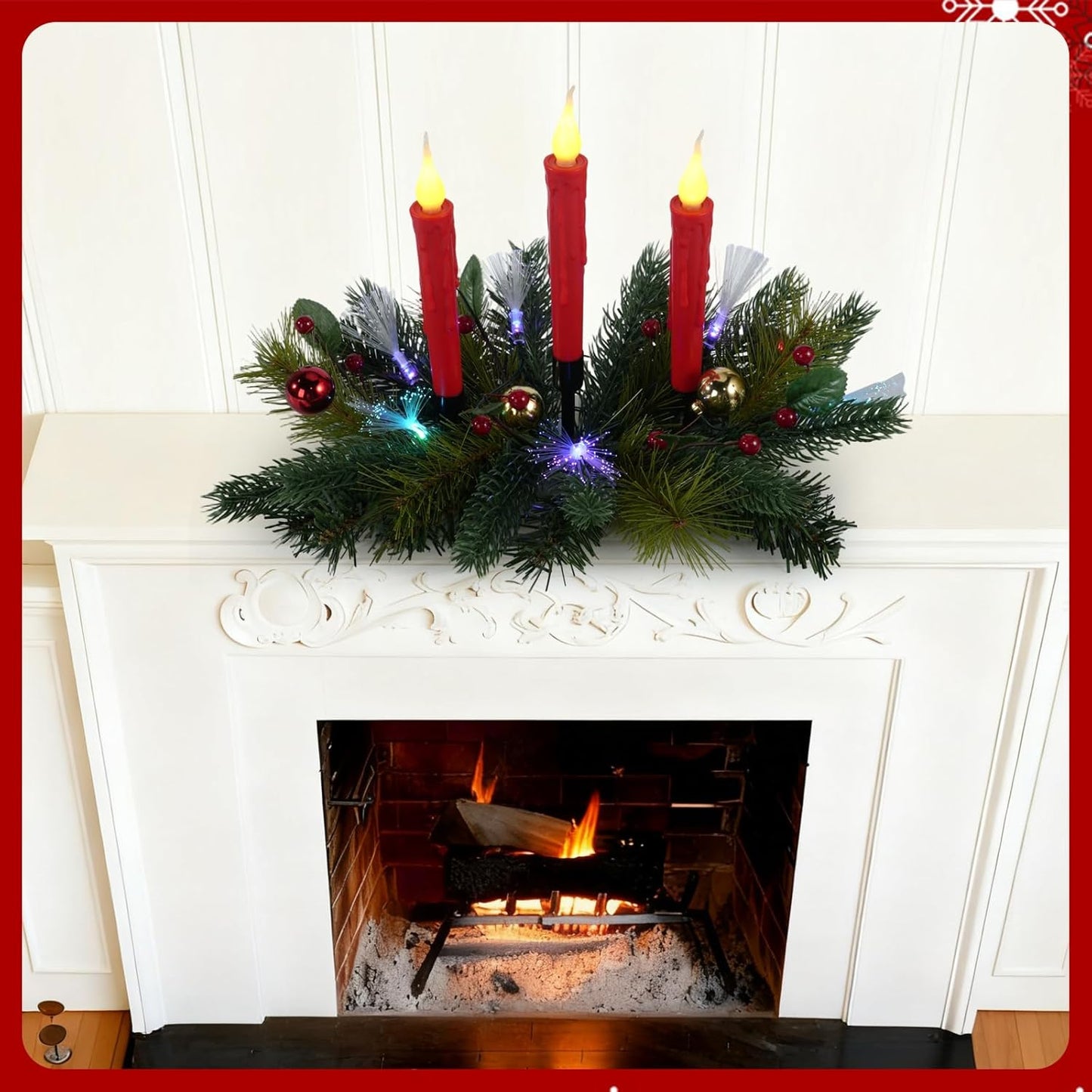Aokudoni Christmas Table Centerpieces - Artificial Pine Branches & Berries | Indoor Holiday Decor