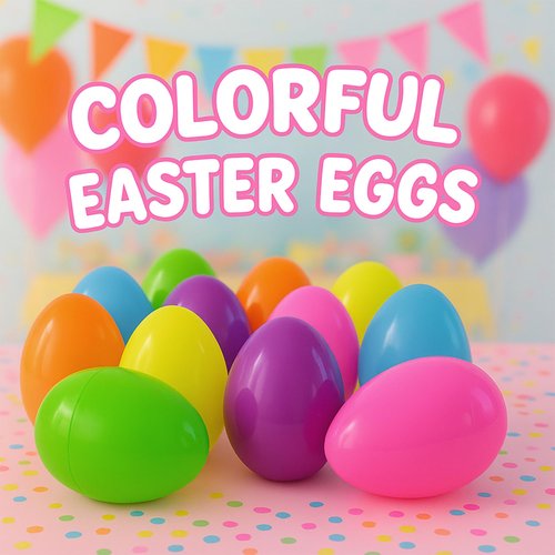Coynurex 12 Pack 4.7" Large Easter Eggs, Fillable Plastic Easter Eggs in 6 Bright Colors, Separable Design for Mix & Match, Easter Egg Hunt Basket Stuffers