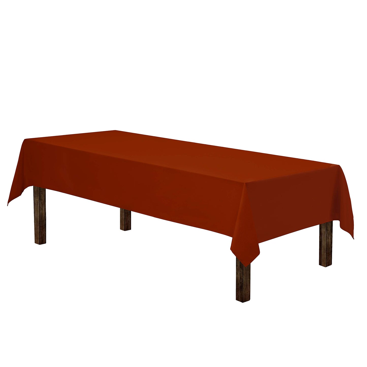 Gee Di Moda Rectangle Tablecloth - 60 x 84 Inch Burnt Orange Table Cloth for 5 Foot Rectangle Tables - Heavy Duty Washable Fabric - for Holiday Party, Dinner, Weddings, Baby Shower & Events