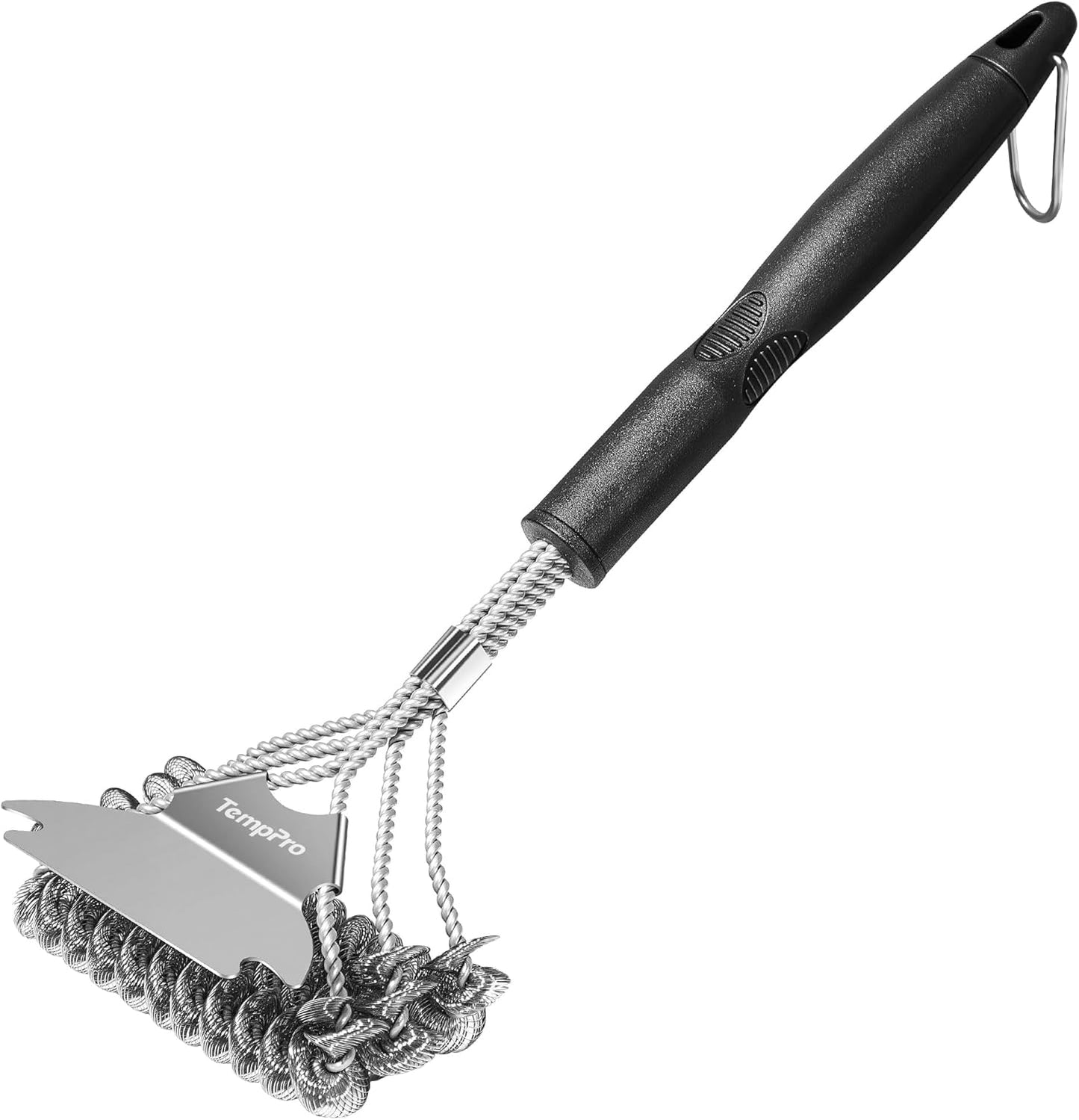 TempPro BBQ Grill Brush - Bristle-Free Stainless Steel Cleaner for Safe Grilling | Perfect BBQ Accessory
