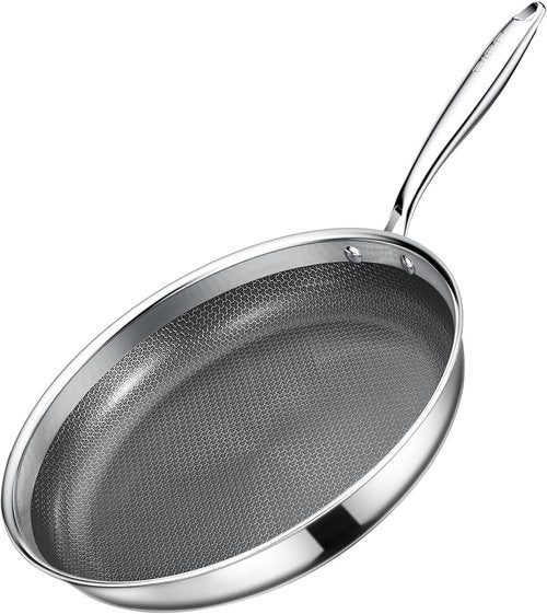 GiPP Tri-Ply Stainless Steel Frying Pan - 10-Inch Nonstick Skillet | Dishwasher & Oven-Safe, Induction Ready