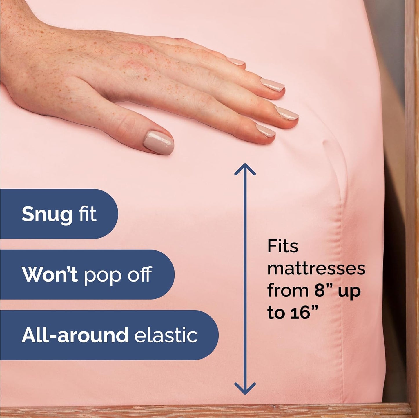 Skiennix Twin Size 3-Piece Sheet Set - Ultra-Soft Cooling Bedding - Deep Pockets, Wrinkle-Free - Baby Pink