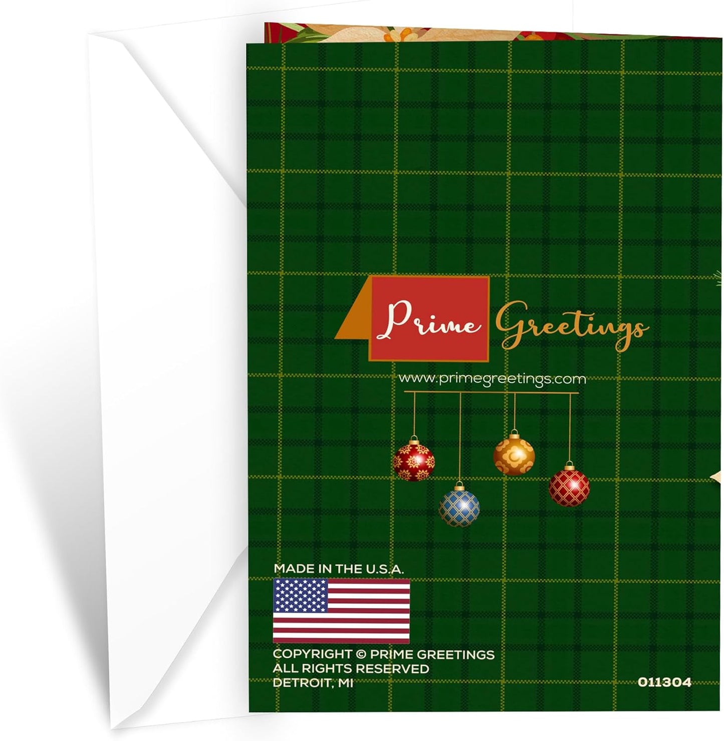 Prime Greetings Christmas Card for Son and Daughter-In-Law | Eco-Friendly Thick Card Stock, 5in x 7.75in