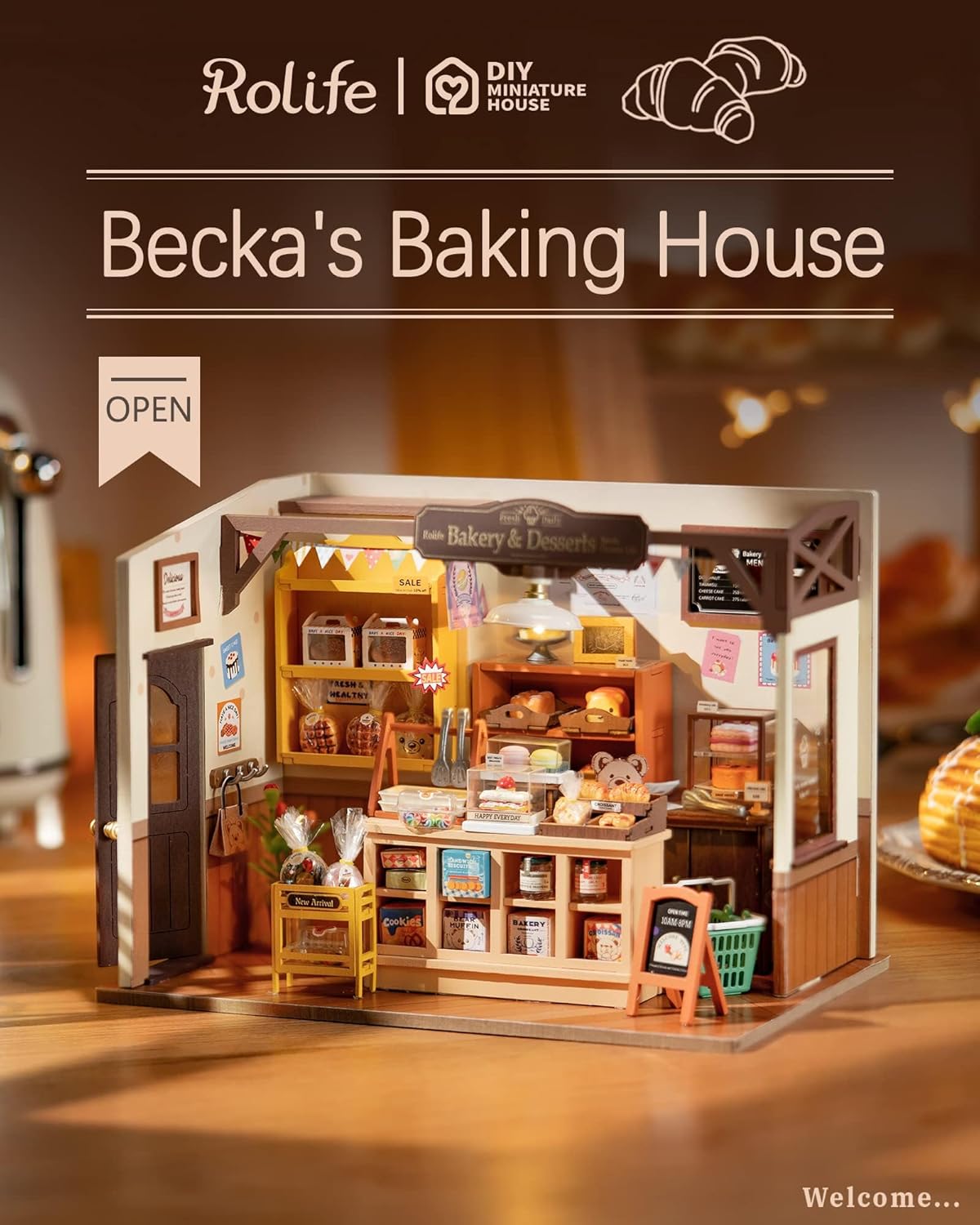 Rolife Miniature Dollhouse Kit - 1:20 DIY Tiny House with LED Lights | Perfect Craft Gift for Adults