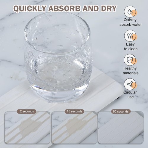 4PCS Stone Drying Tray for Bathroom Sink and Kitchen Counter, Fast Drying Diatomite Stones Soap Trays, Diatomaceous Coaster, Vanity Trays, Water Absorbing Stone Tray for Sink
