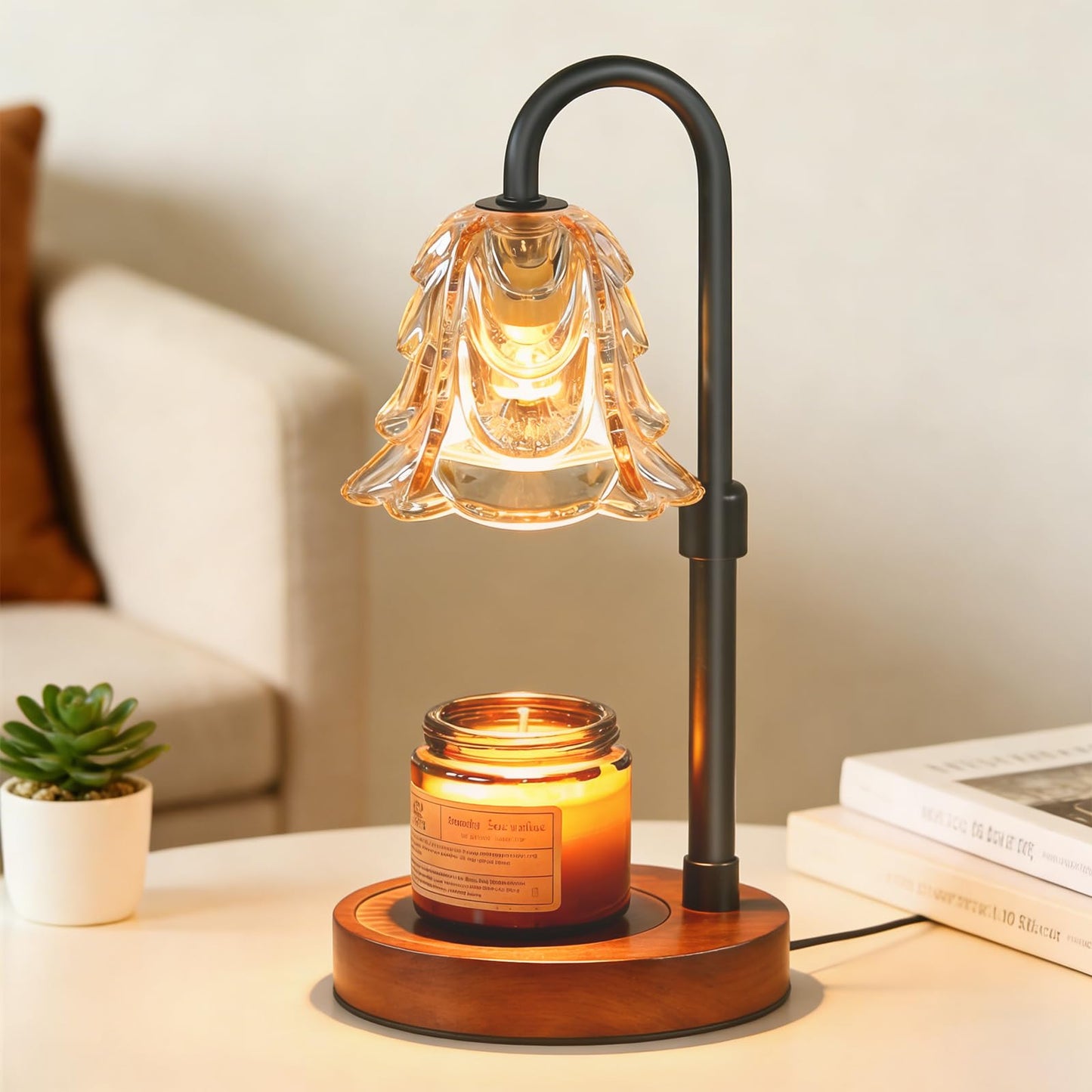 Vitelum Candle Warmer Lamp with Timer & Dimmer, Electric Wax Melter for Jar Candles, Safe Flameless Candle Warmer Light for Bedroom, Home Decor & Gift