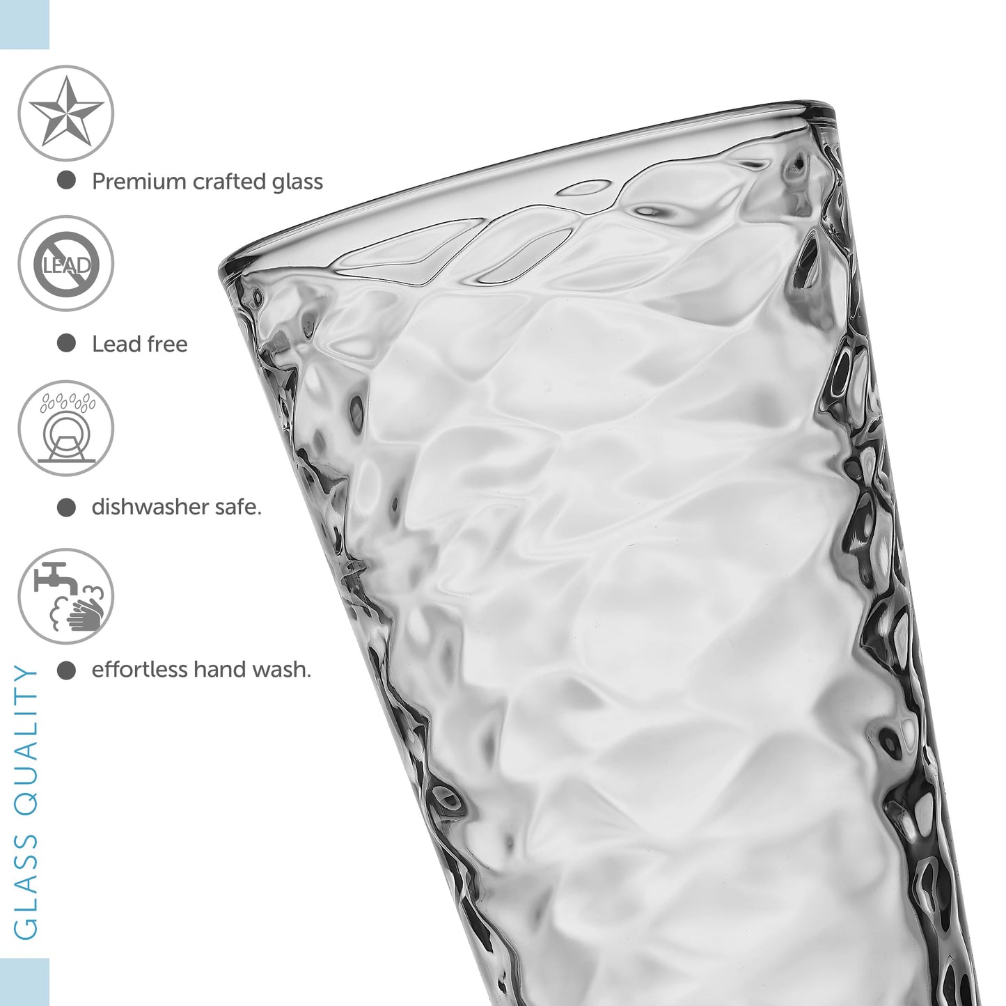 POPLASS Biscayne 18-Piece Family Drinking Glasses Set - Drinking Glassware Set with Highball Cooler, DOF (Double Old Fashioned), and Juice Glasses - 6 Each