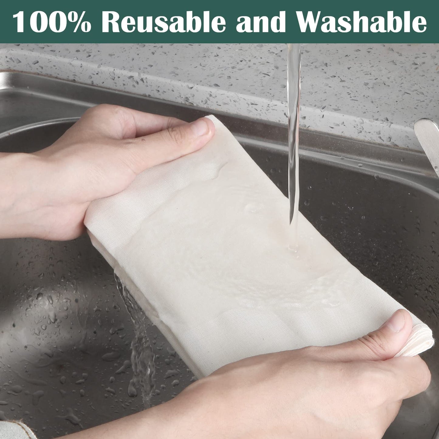 Reginary 48 Pcs 20 x 20 Inches Cheese Cloths Bulk, Grade 100, Hemmed Cheesecloth for Straining Unbleached Cotton Muslin Cloth Reusable for Cooking Baking Juicing Cheese Making
