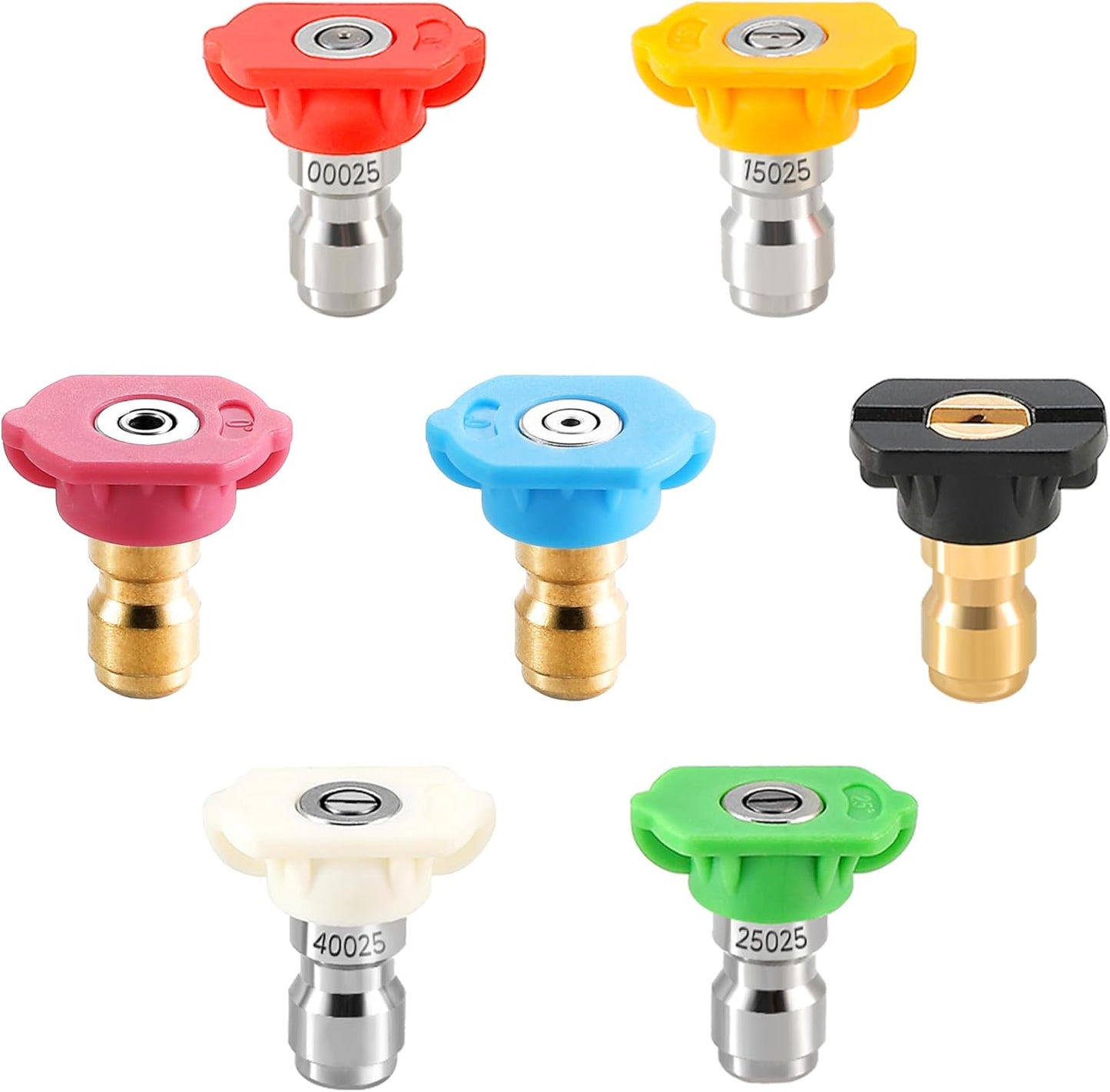 Tool Daily Pressure Washer Nozzle Tips Set - 7 Power Washer Tips for 1/4 Inch Quick Connect, 2.5 GPM