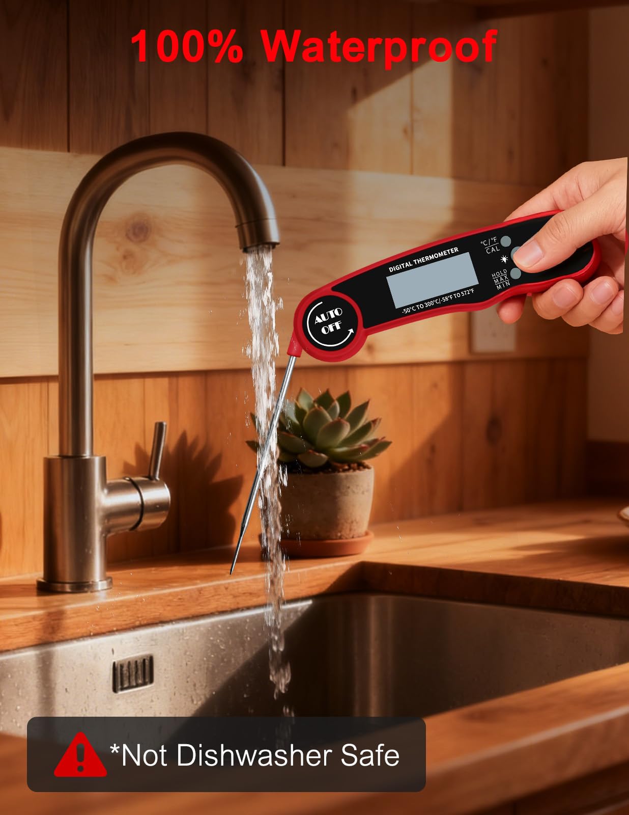 Olwaiy Meat Thermometer Digital, Instant Read Food Thermometer for Cooking Grill BBQ Fryer, Waterproof & Backlit Display Digital Meat Thermometer - Kitchen Gadgets, Turkey Thermometer