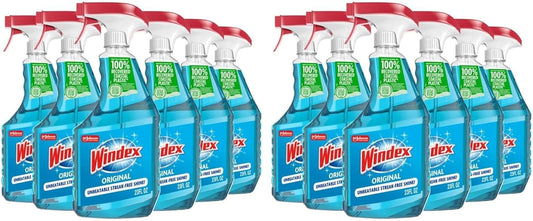 Windex Glass Cleaner Spray - Eco-Friendly 100% Recycled Plastic | Original Blue Scent, 23 Fl Oz (Pack of 2)