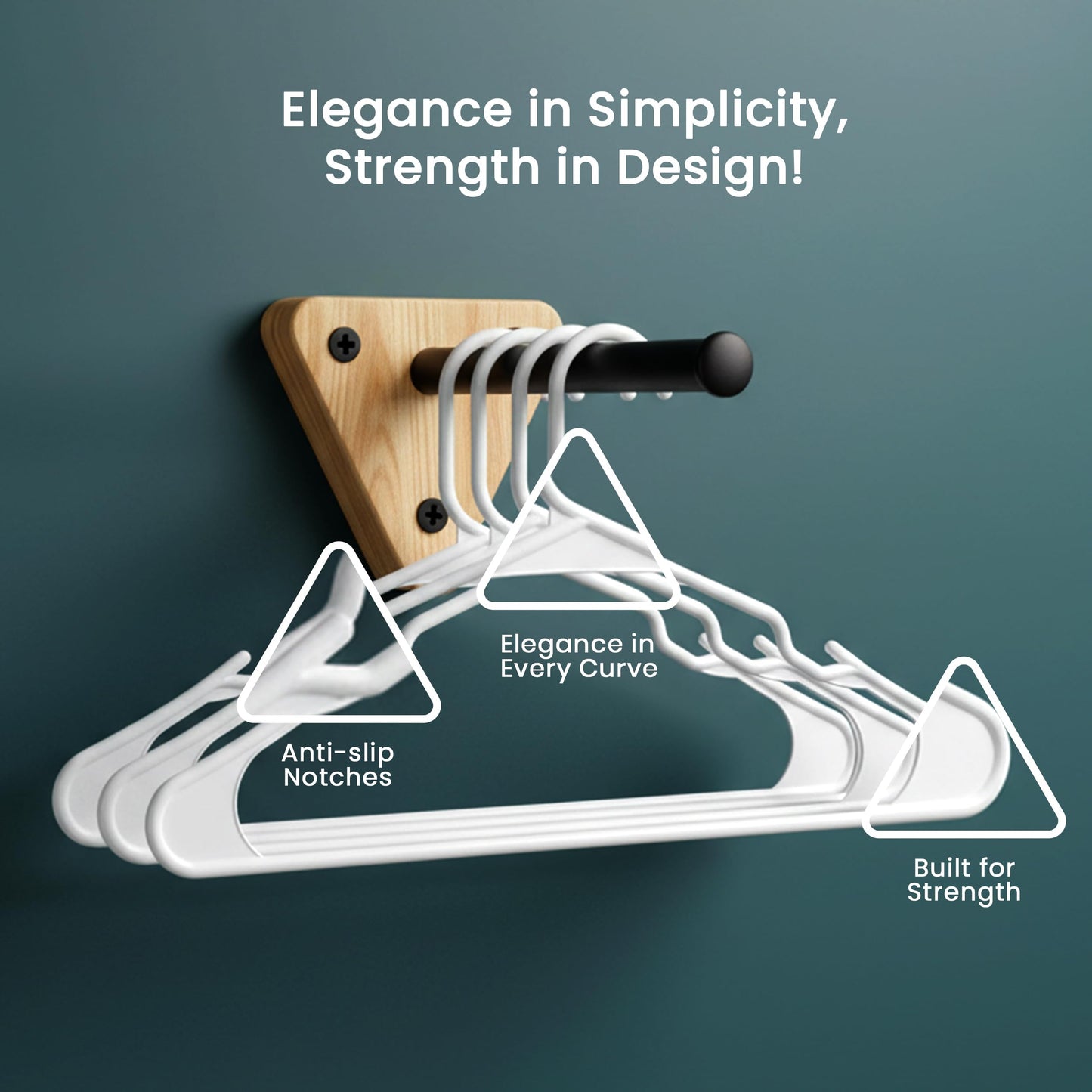 Utopia Home Plastic Hangers 200 Pack - Perfect Space Saving Clothes Hanger - Durable and Strong - Perfect Closet Organizers with Shoulder Grooves (White)