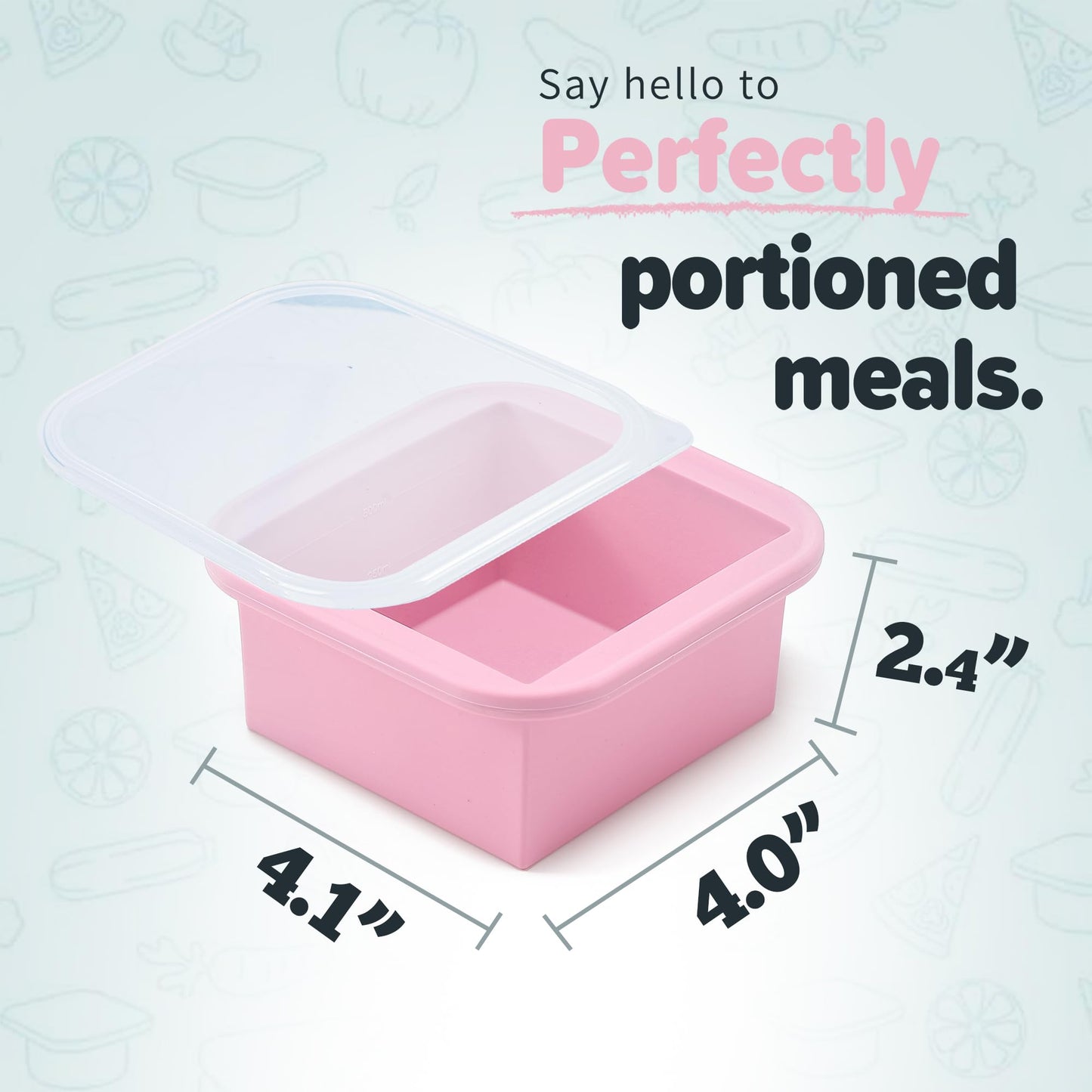 KEVJES 2-Cup Silicone Freezer Trays with Lids – Perfect for Meal Prep, Portion Control, and Easy Freezing-Meal Prep Container Molds for Soup,Leftovers (Multicolors, 4 Pack)