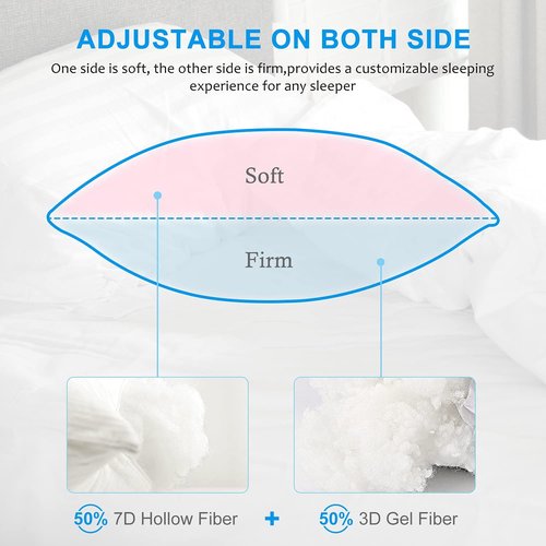 EIUE Hotel Collection Bed Pillows - Super Soft Down Alternative | 2 Pack Queen Size 20 x 30 Inches
