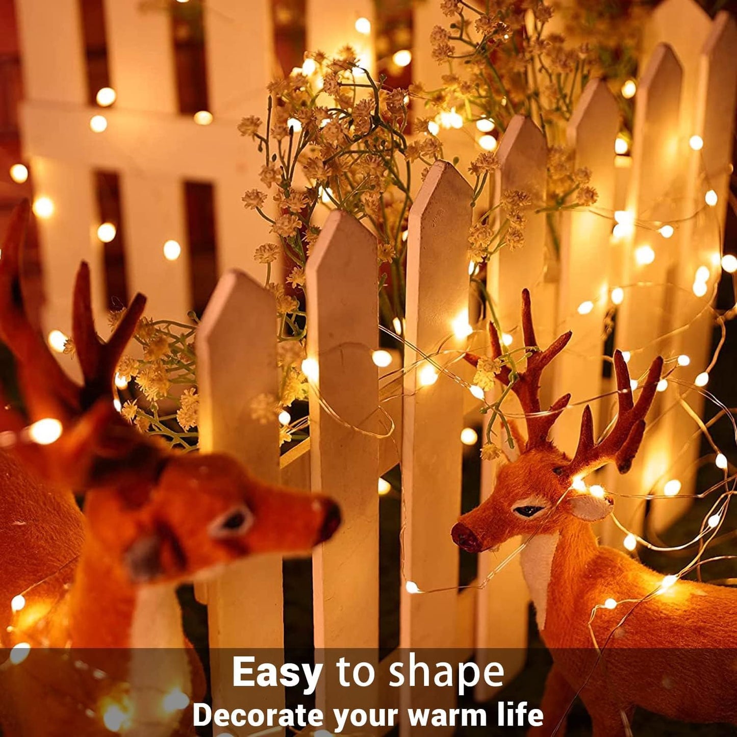 6 Pack Fairy Lights Battery Operated with Timer Silver Wire Mini 13FT 40LED Waterproof Cuttable Twinkle Christmas String Lights for Home Bedroom Wedding DIY Centerpiece Birthday (Warm White)