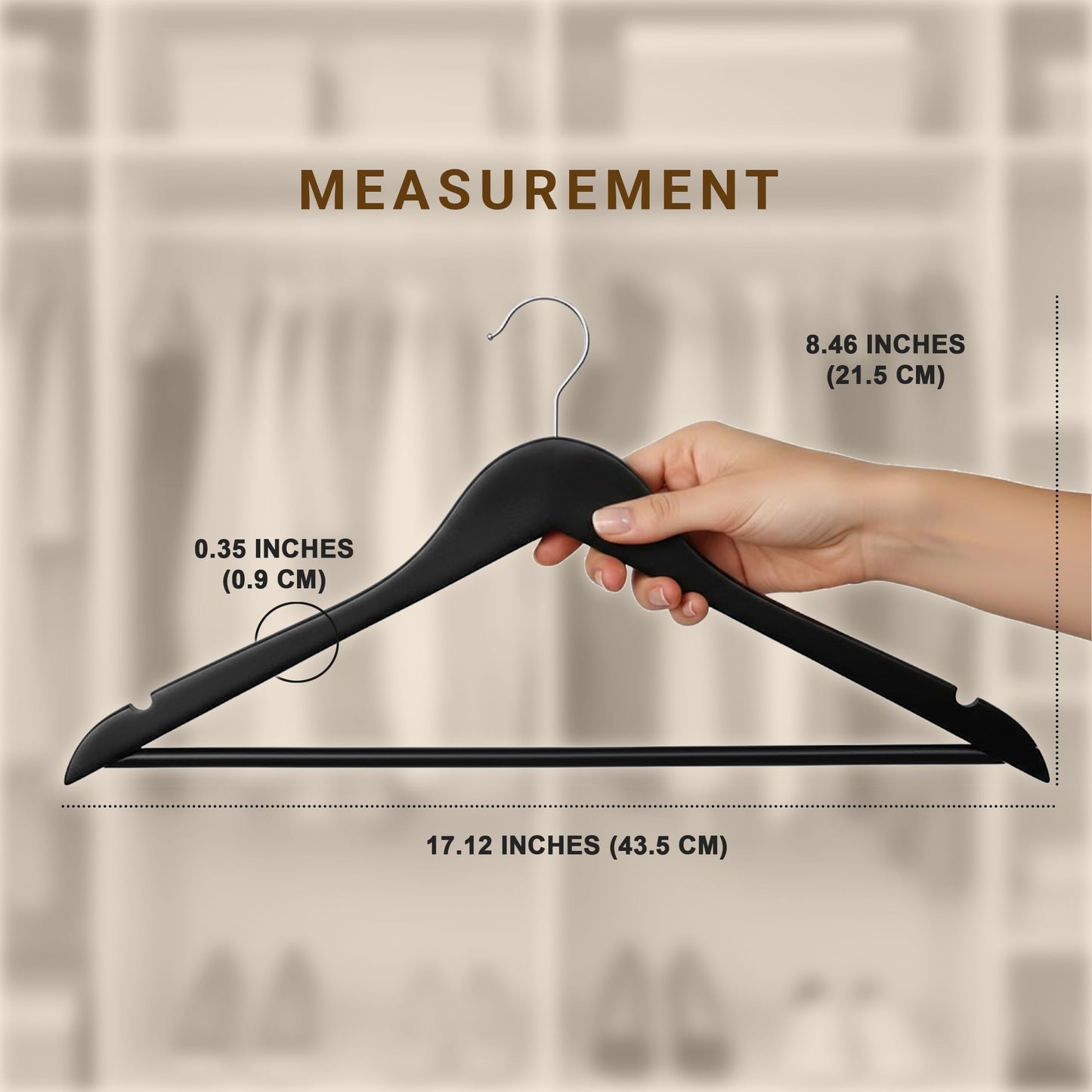 Utopia Home Premium Wooden Hangers 30 Pack - Durable & Slim Coat Hanger - Suit Hanger with 360-Degree Rotatable Hook - Wood Hangers with Shoulder Grooves (Black)