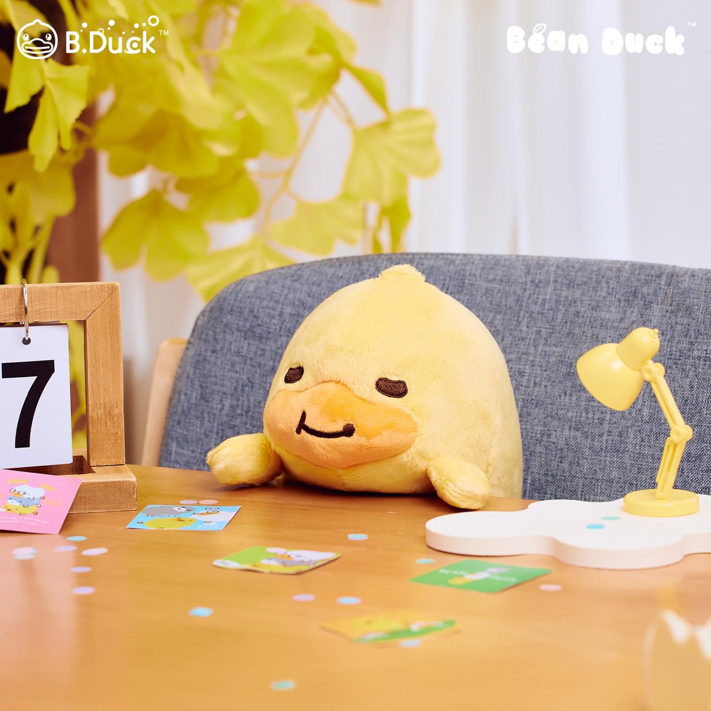 B.Duck Bean Duck: Improvement Desk Buddy Cute Plush Stuffed Animal for Office, School, Travel, Gift