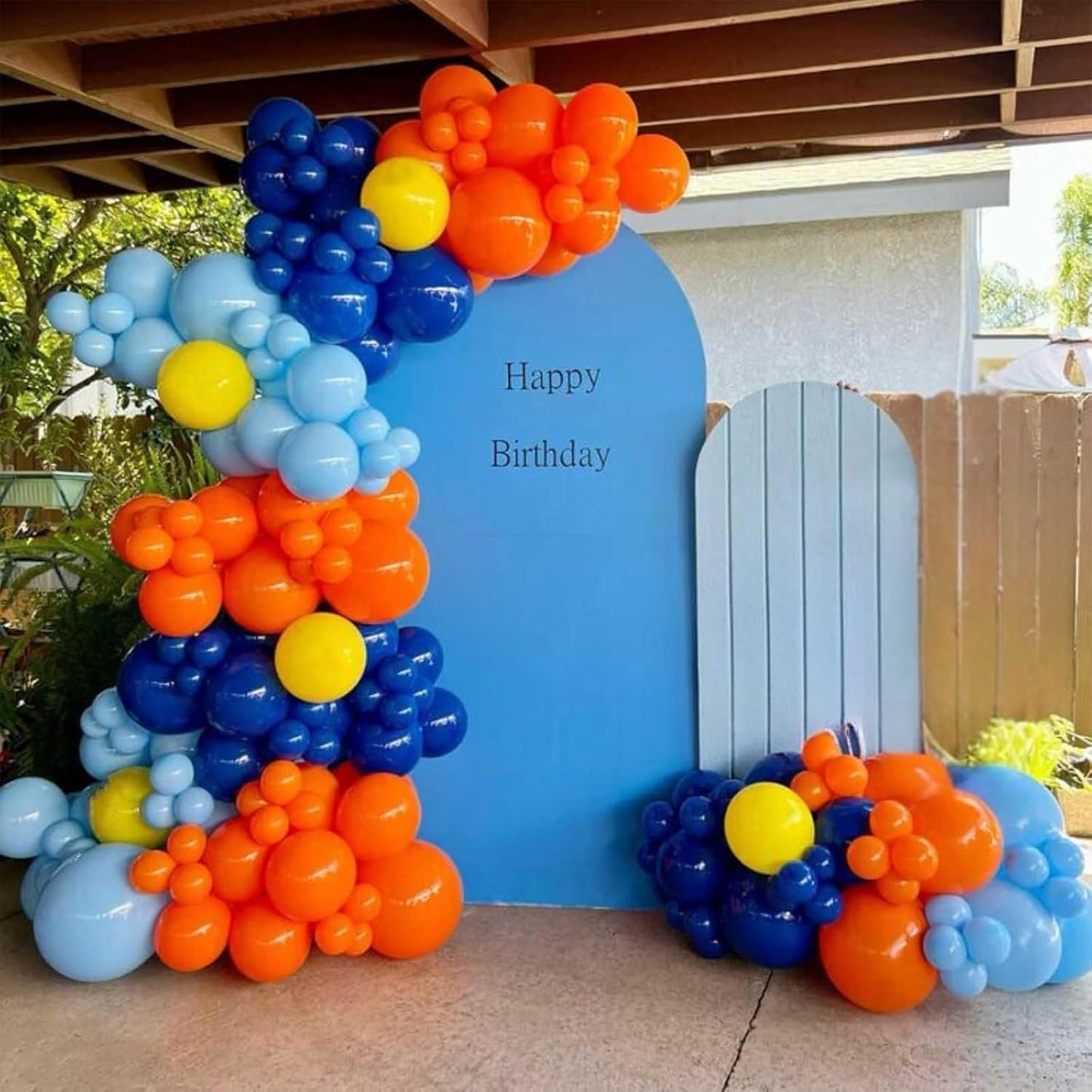Royal Blue & Matt Orange Balloons by [Brand Name] - 12-Inch Metallic Latex Party Balloons for Kids' Anime Birthday Decor