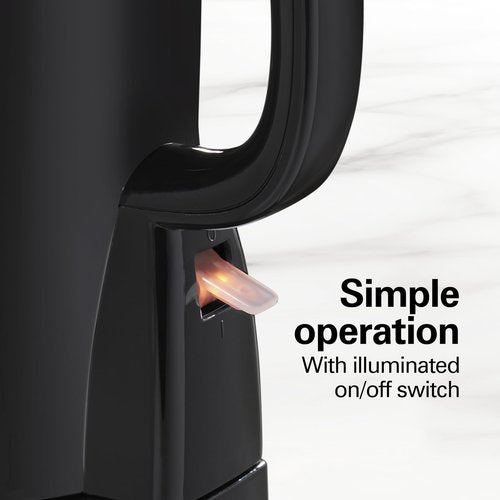 Hamilton Beach Electric Tea Kettle, Water Boiler & Heater, Cordless Serving, Auto-Shutoff & Boil-Dry Protection, 1500 Watts for Fast Boiling, 1.7 Liter, Black (41038G)