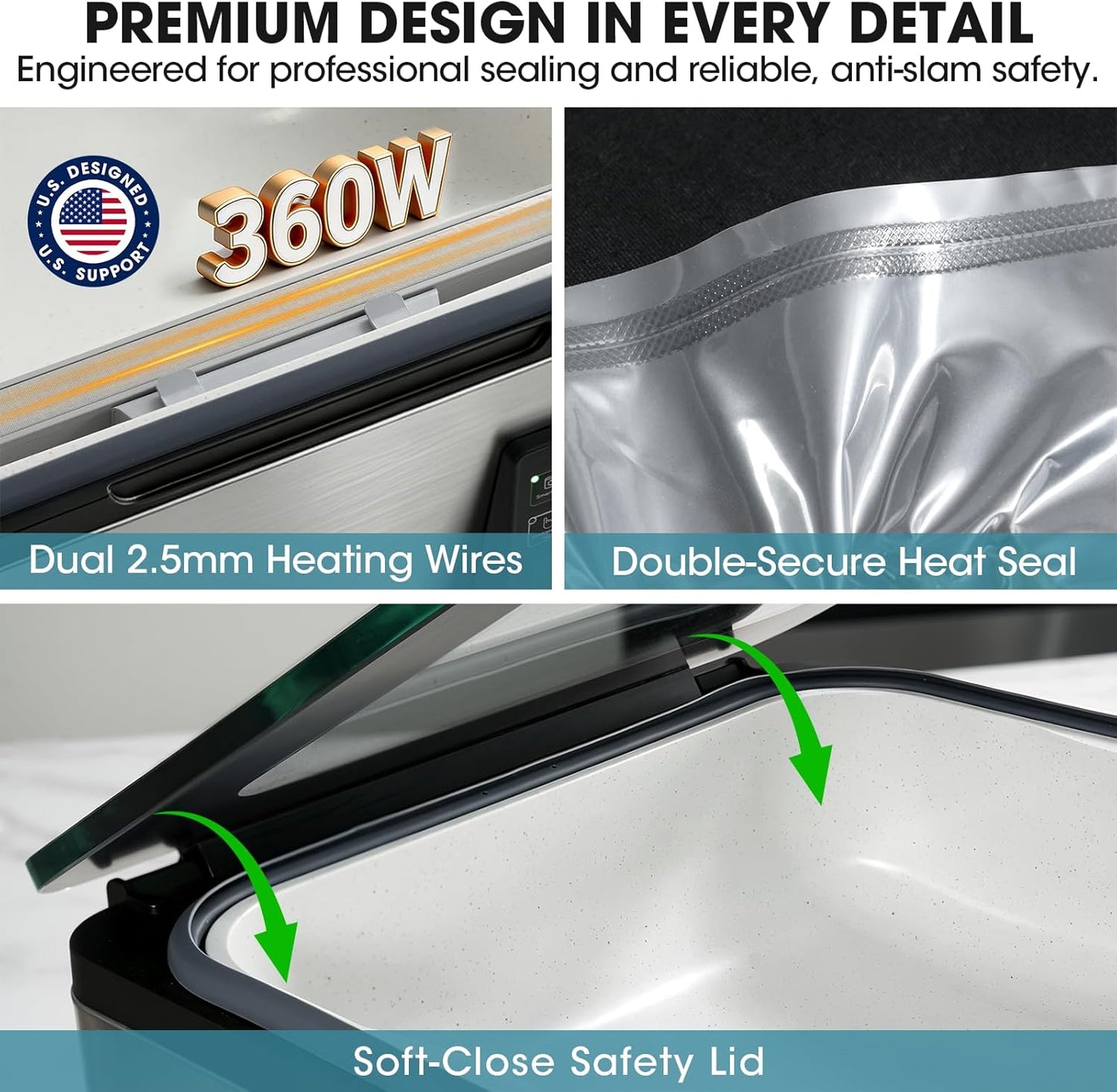 Vesta Precision 12” Chamber Vacuum Sealer - Smart Auto Vacuum Time & Easy-Clean System for Liquids, Meats & Mason Jars | V553