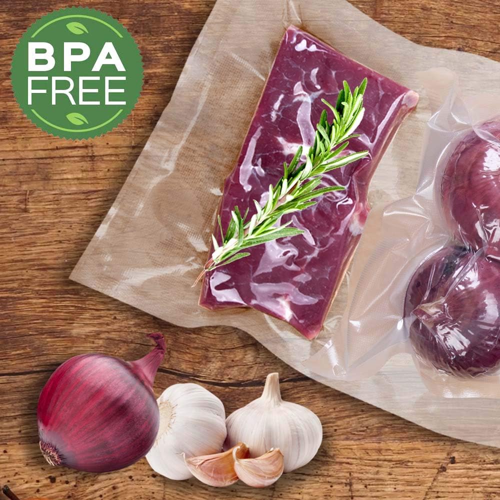 MakMeFre Vacuum Sealer Bags - 6 Pack, 8"x20' & 11"x20' Rolls, BPA Free, Puncture Resistant for Sous Vide Cooking