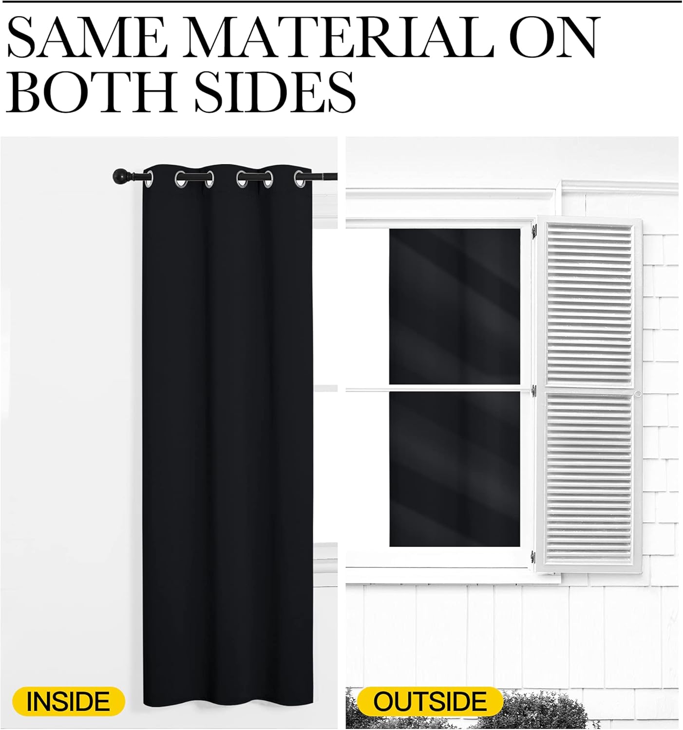 NICETOWN Blackout Curtains - Noise Reducing Thermal Insulated Drapes | 66 x 80 Inch | Black | 2 Panels