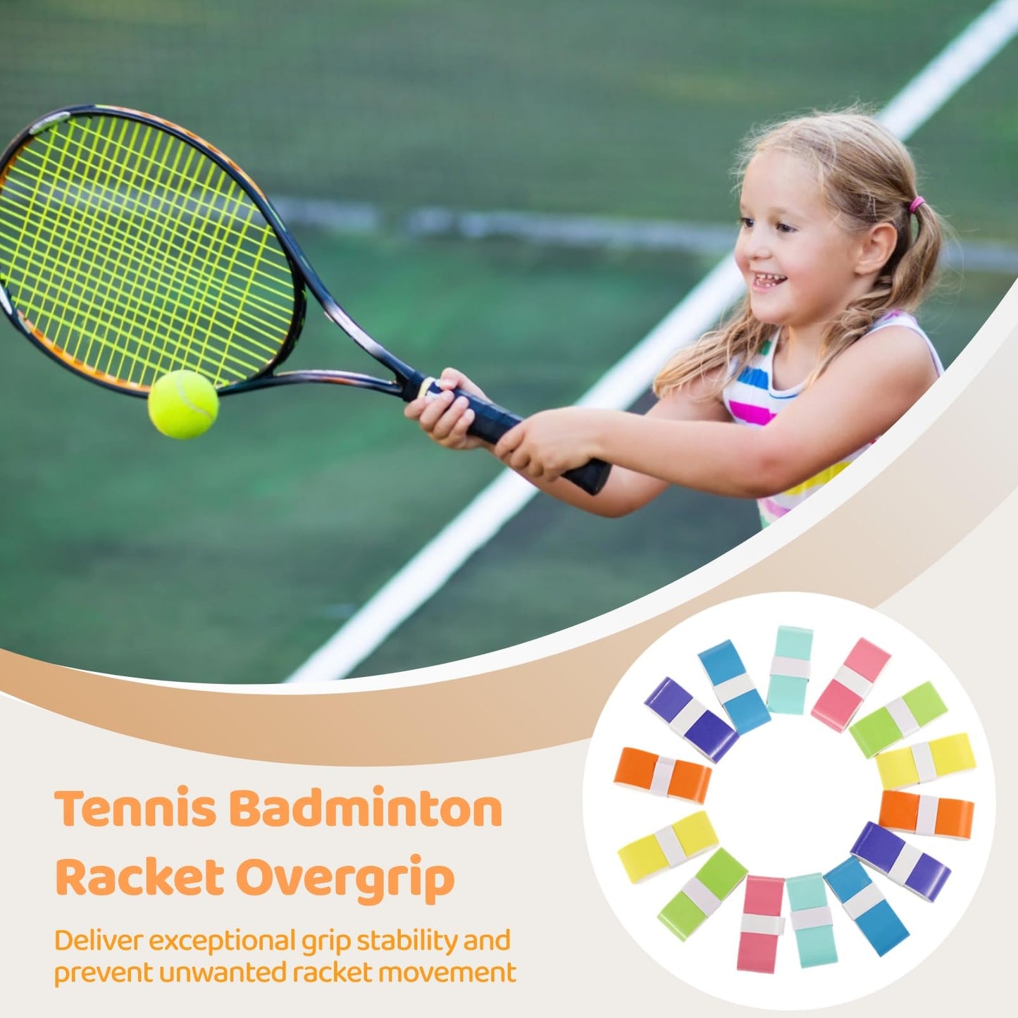84 PCS Tennis Racket Overgrips, 7 Gradient Colors Badminton Racket Overgrip Bulk, Soft Tennis Racket Grip Tape, Anti-Slip Absorbent Grip Tape for Pickleball Racquets, Bike Handlebar, Fishing Rod