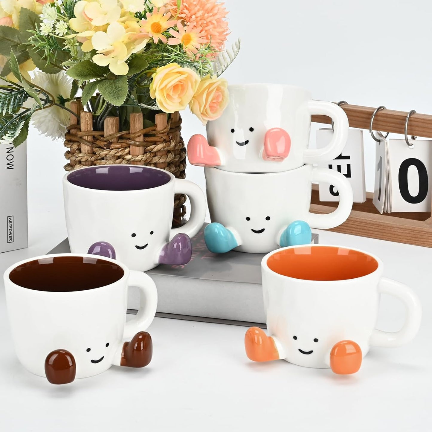 Skiennix Cute Funny Coffee Mug - Unique Ceramic Tea Cup for Women | 12.8oz in Chocolate