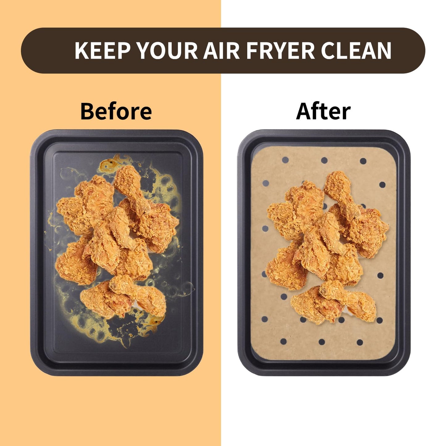 200 Sheets Air Fryer Liners Disposable Parchment Paper Compatible with Ninja Dual Foodi Air Fryer Toaster Ovens Rectangular Non-Stick Perforated Parchment Paper Double Basket for Air Fryer Accessories