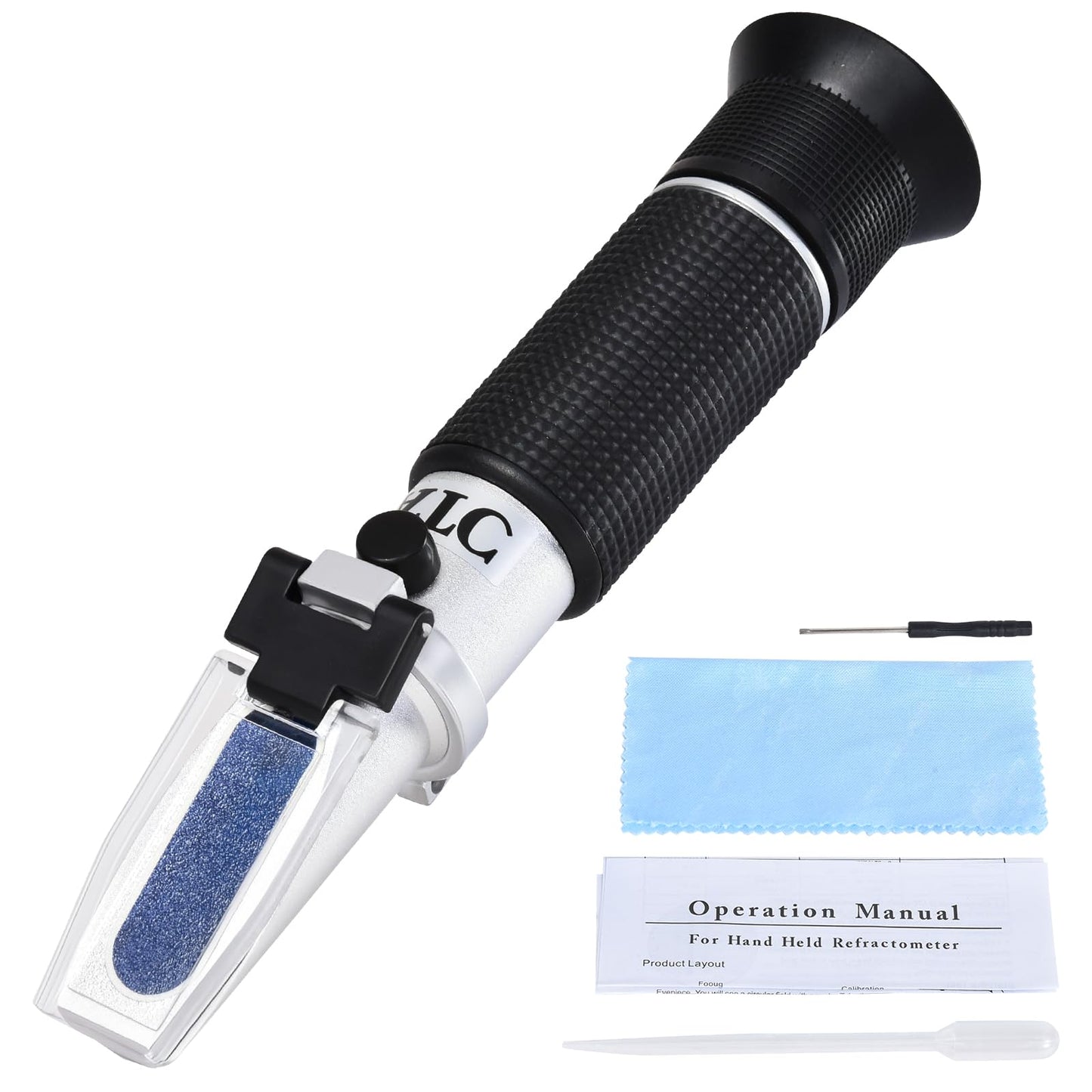 Portable Brix Refractometer with ATC, Accurate Dual Scale Brix Meter Specific Gravity SG Wort 1.000-1.130 & Brix 0-32%, High Precision Sugar Level Tester in Wine Making, Beer Brewing, Home Brew Kit