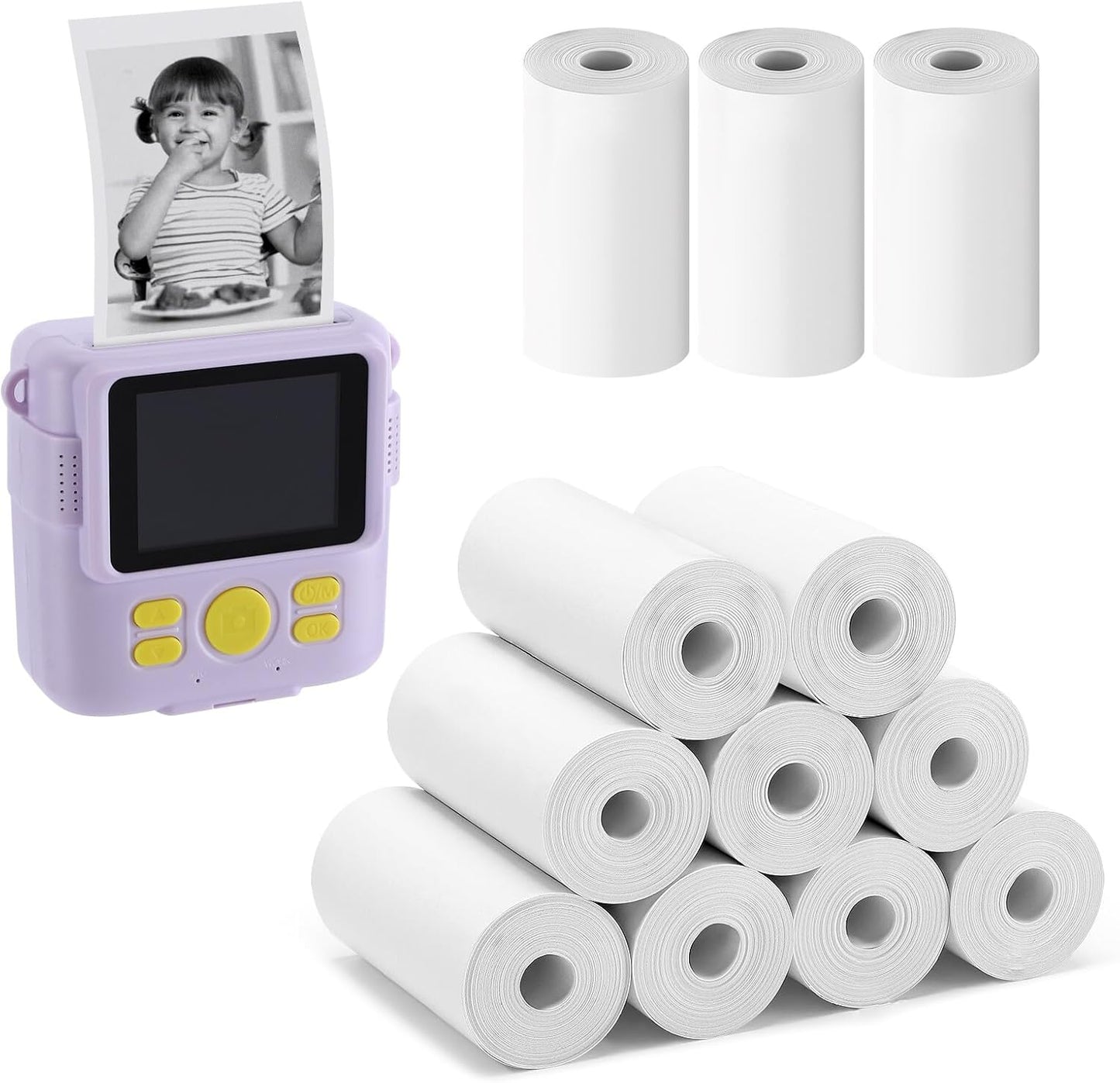 Kids Instant Camera Print Refill Paper - 12 Rolls Thermal Photo Printer Paper for Ages 4-10 | Perfect Birthday Gift