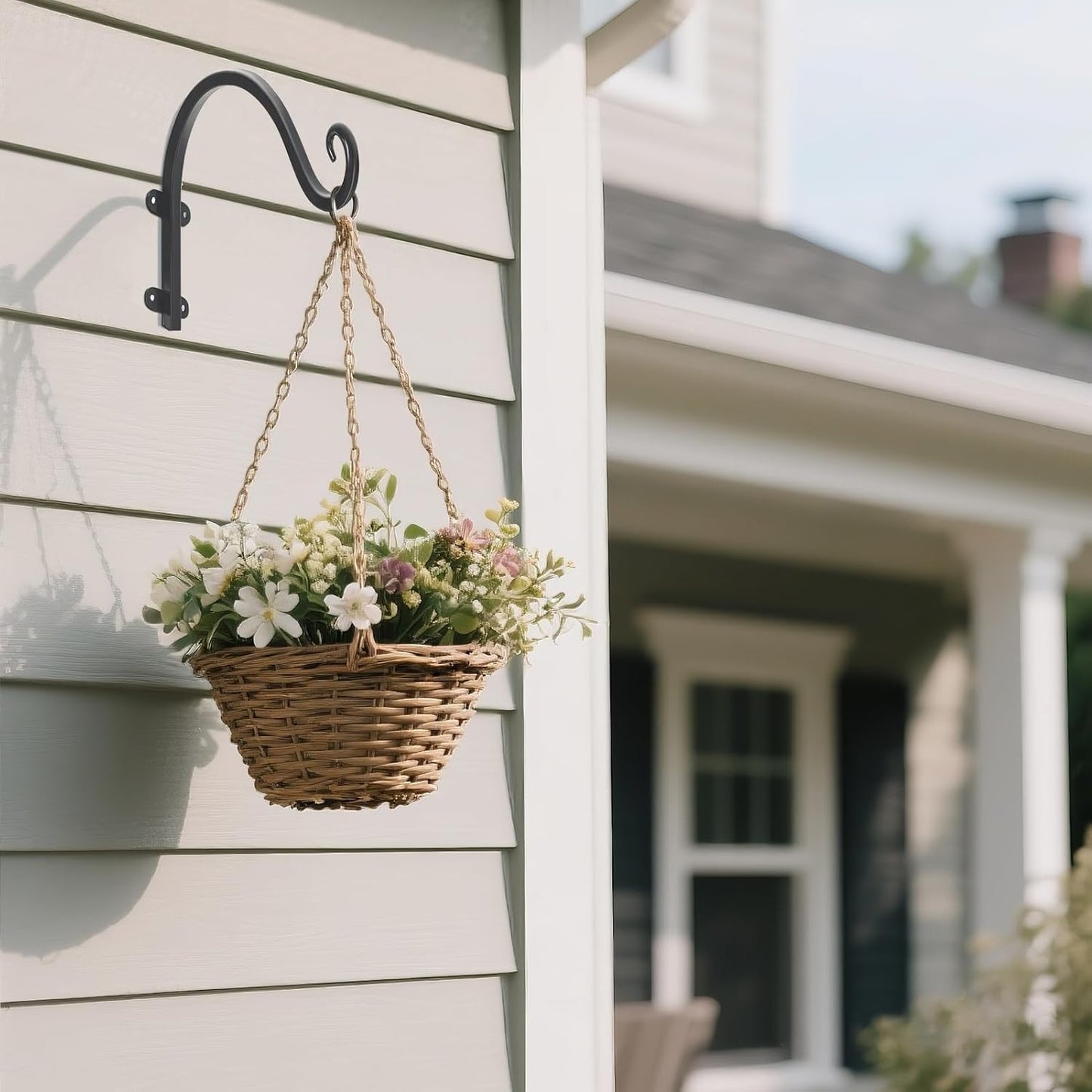 Sturdy 12-Inch Plant Hanger Hooks by [Brand Name] - Versatile Bracket for Indoor/Outdoor Use | Black