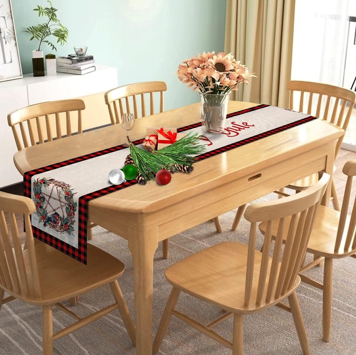 Nepnuser Yule Table Runner - Norse Wiccan Pagan Christmas Decoration | 72 Inches for Holiday Home Decor