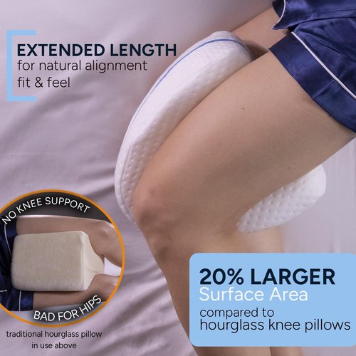 Contour Legacy Foam Support Pillow - Leg & Knee Relief for Side Sleepers | Soothing Comfort for Back, Hips, Joints
