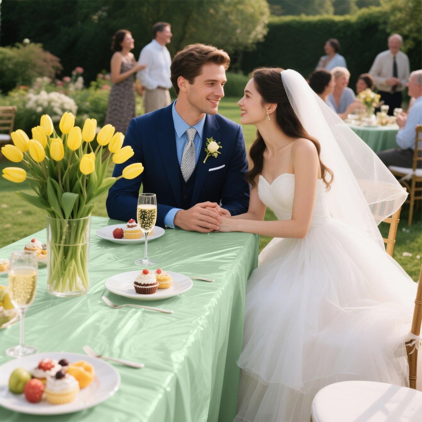 PUSAEN 2 Pack Sage Green Plastic Table Cloth Disposable Rectangle Tablecloth 54 x 108 Inch, Sage Green Plastic Table Covers for Birthday Wedding Banquet Picnic Holiday Party Decorations