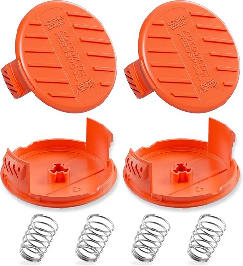 Black and Decker Weed Eater Cap - 4 Pack RC-100-P Replacement Spool Covers for String Trimmers