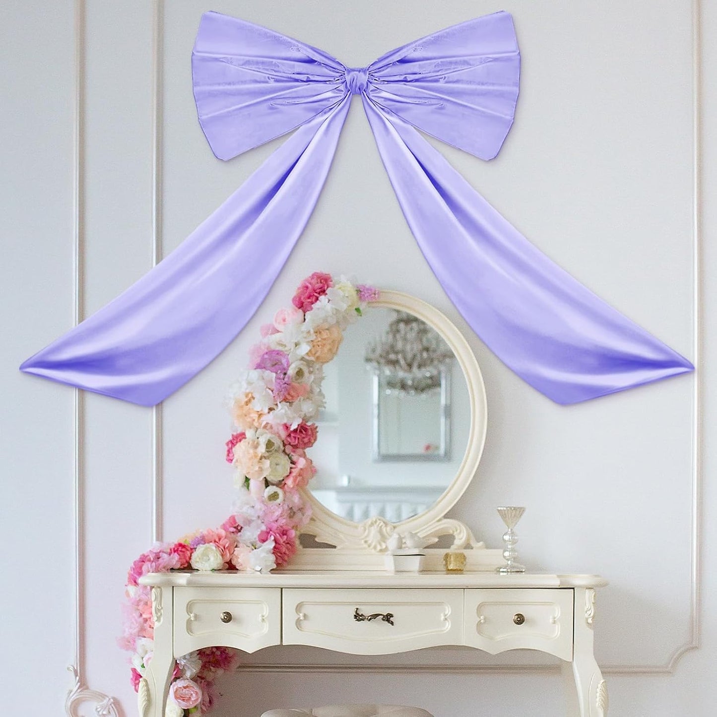 Wavwavw Bow Decor - Large Lavender Purple Bow for Room & Birthday Party Backdrop | 24 x 36 Inches