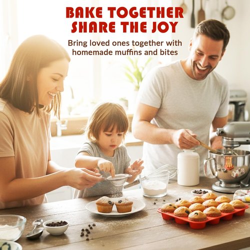 HKNMTT Silicone Muffin Pan for Baking, Cupcake Egg bites Brownie Mold 12 Cup Regular Size, Oven Safe BPA Free kitchen Appliances