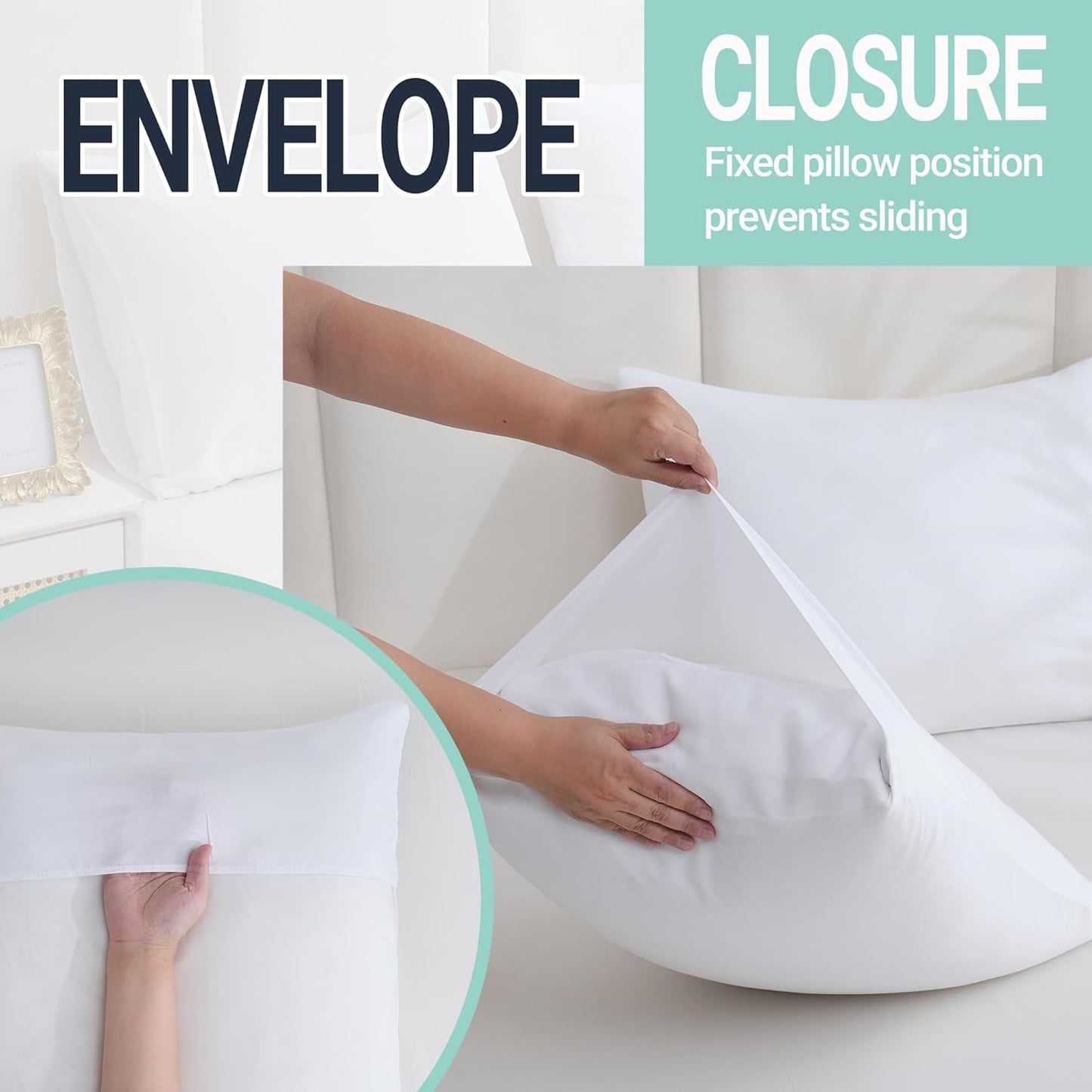 Skiennix Pillow Cases - Soft Brushed Microfiber Standard Size (20x26, White) - 48 Pack for Hotels & Clinics