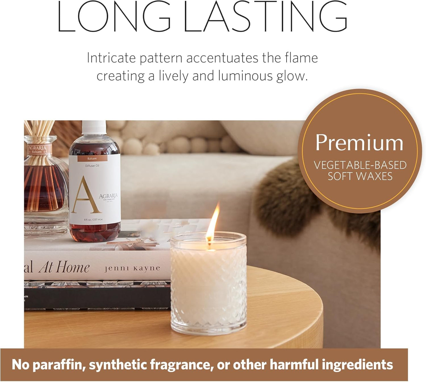 AGRARIA Scented Candles, 7 Oz, Long-Lasting Scented Candles for Home, Elegant Home Fragrance Gifts for Men and Women